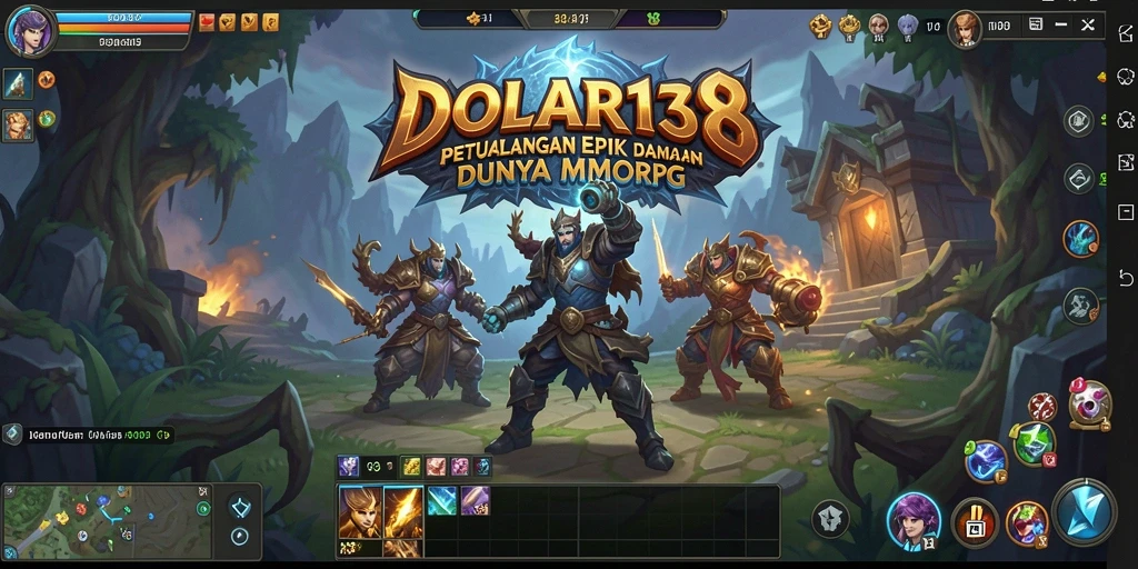 Screenshot gameplay DOLAR138 menampilkan pertempuran seru di dunia fantasi.