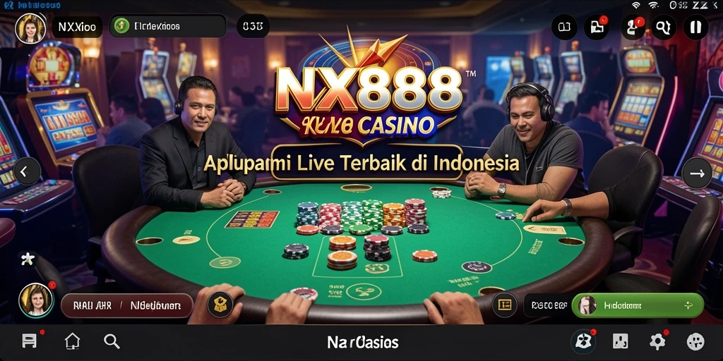 Menampilkan dealer langsung dalam gameplay Live Casino NX888.