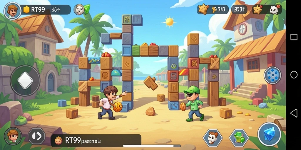 Tampilan gameplay puzzle yang menarik dan menantang di RT99.