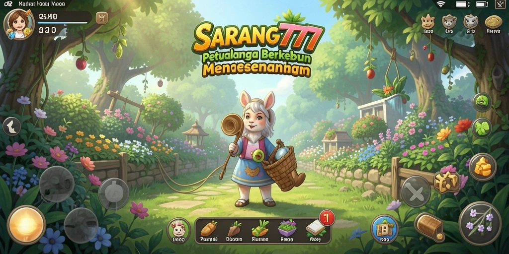 Tampilan gameplay menarik dari SARANG777 saat berkebun.